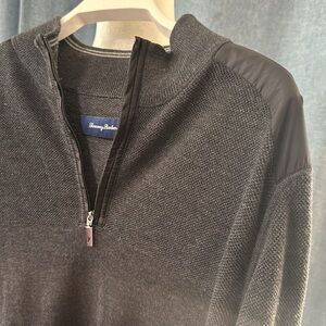 Tommy Bahama Zip Up Gray Large Sweater